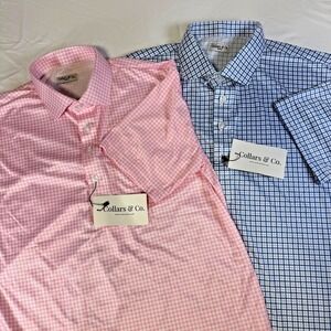 Lot of 2 NWT Collars & Co. Dress Collar Polo Shirts Performance Men's Size Med
